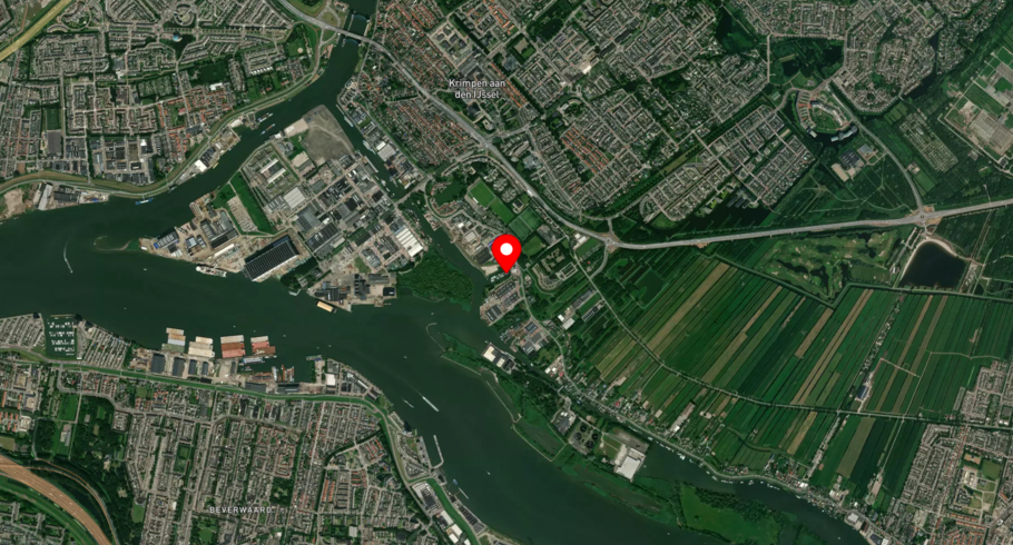 Satellite view of Krimpen aan den IJssel in Netherlands